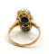 Bague 54 Bague Marquise Vintage or jaune sertie de trois saphirs et de diamants 58 Facettes