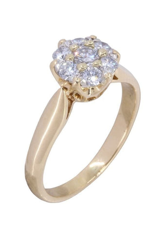 Bague Bague fleur diamants 58 Facettes 087781