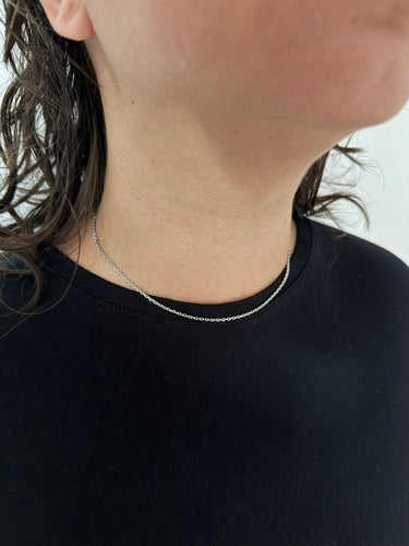 Collier Chaîne Forçat En Or Blanc 58 Facettes