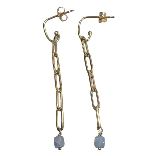 Boucles d'oreilles Boucles d'oreilles - Boucles d'oreilles détachables en or jaune 18 carats et kyanite 58 Facettes TA198