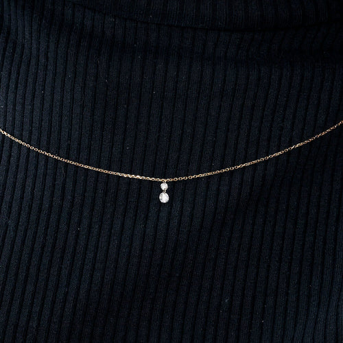 Collier COLLIER  OR ROSE 2 DIAMANTS O,22ct 58 Facettes M8927