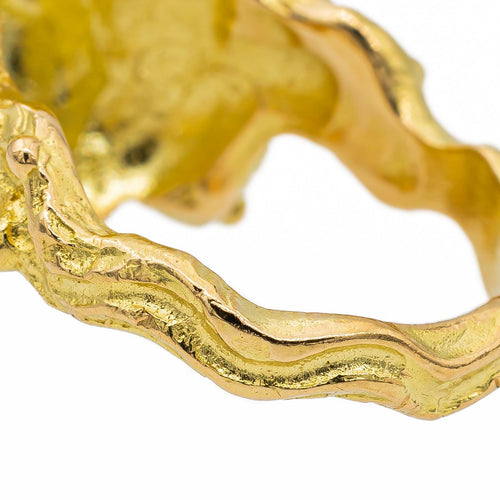 Anello Cocktail Oro giallo Corallo, Peridoto, Perla 