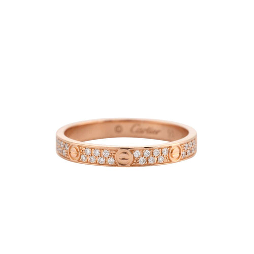Bague 50 CARTIER - Bague Love mini en or rose et diamants 58 Facettes