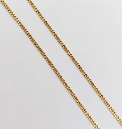 Collier Chaine vintage or jaune maille gourmette 46 cm 58 Facettes A06086