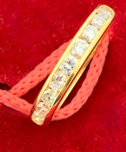 Bague 54 Demi-alliance en or jaune et diamants 58 Facettes