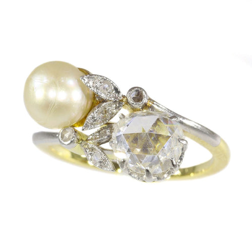 Bague 49 Bague vintage Belle Époque en diamant et perle 58 Facettes 21208-0556