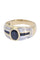 Bague 54 Bague or jaune et blanc saphirs et diamants 58 Facettes 089131