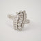 Bague 56 Bague Or Gris Vague de Diamants 58 Facettes LOT 3685