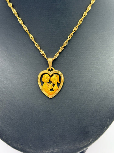 Collier Pendentif amoureux de Peynet et sa chaine en or 58 Facettes