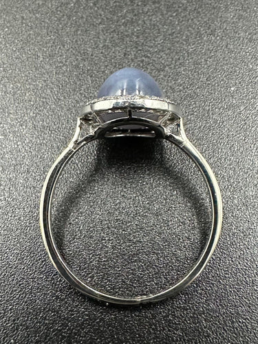 Bague 55 Bague Art Déco Saphir étoilé et diamants, Or et Platine 58 Facettes