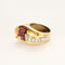 Bague 52 Bague Tank en or jaune et or blanc, diamants et rubis de synthèse 58 Facettes MEA5126