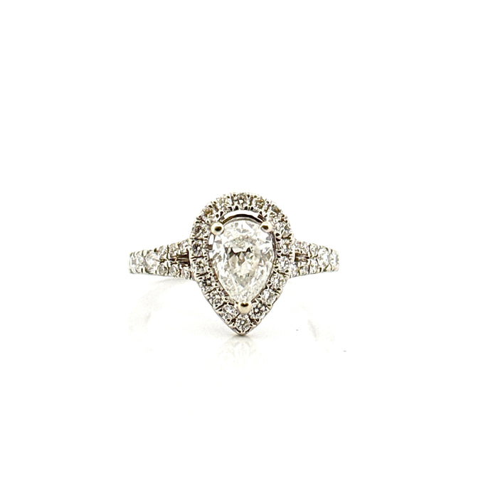 Solitaire Ring Witgoud Peer Diamant 1ct