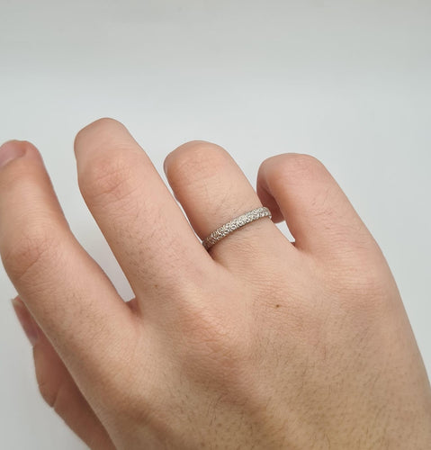 Bague 52 Alliance or blanc 18 carats 58 Facettes