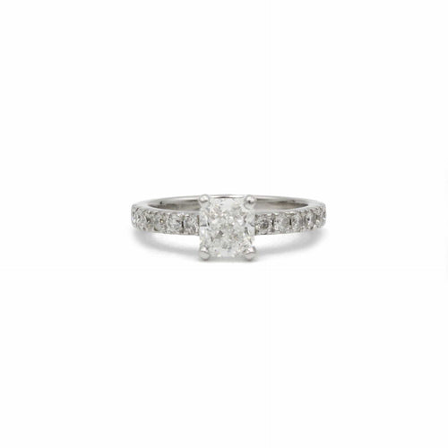 Bague 49 Solitaire accompagné Diamant 1,02 carat G VS2 58 Facettes 240187R