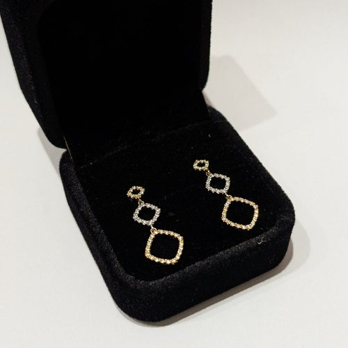 Boucles d’oreilles longues or jaune diamants 58 Facettes