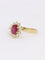 Bague 53 Bague vintage marguerite or jaune rubis ovale diamants 58 Facettes J119