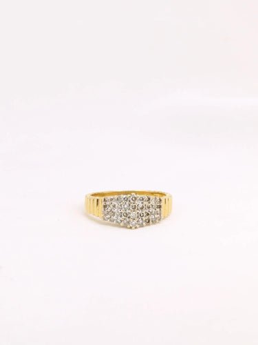 Bague 53 Bague vintage or godronné diamants 0,6 ct 58 Facettes J316