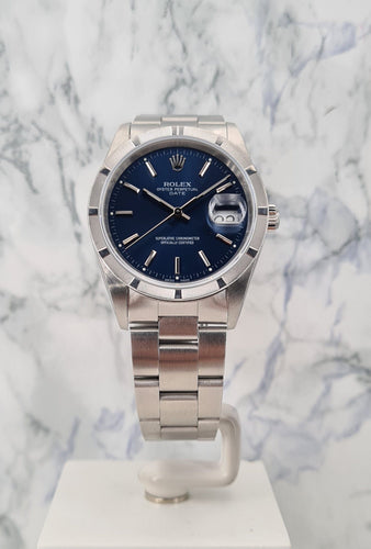 Montre ROLEX Date Cadran Bleu 58 Facettes 15210