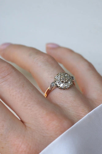 Bague Bague Marguerite Diamants 1.20 Ct Or Rose 58 Facettes