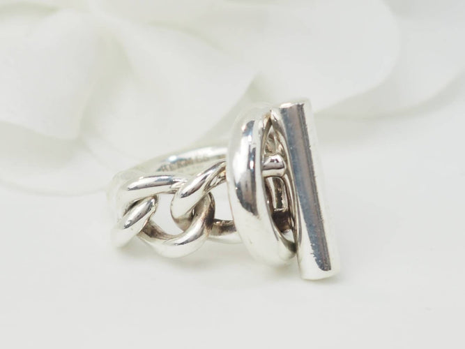 Bague Bague Hermès croisette GM en argent 58 Facettes 33114