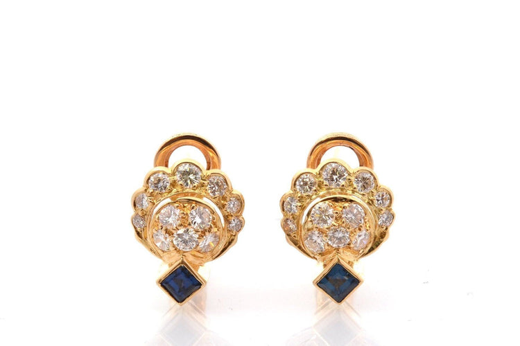 Boucles d'oreilles Boucles d'oreilles saphirs et diamants en or 58 Facettes 27401