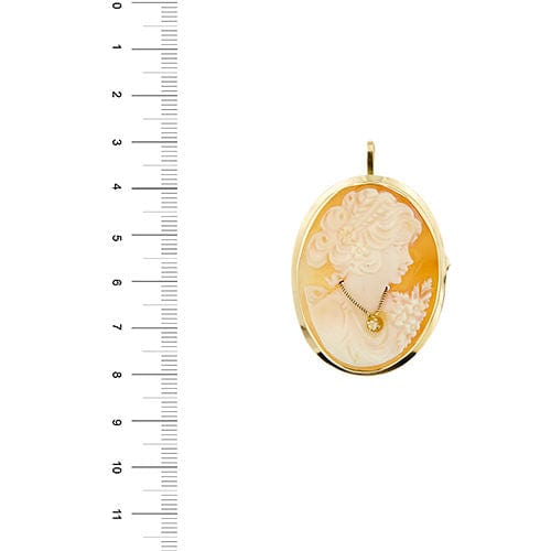 Pendentif Broche pendentif camée en or jaune 58 Facettes 37486