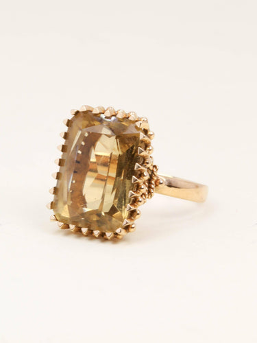 Bague 60 Bague cocktail or jaune citrine 58 Facettes 1219.4