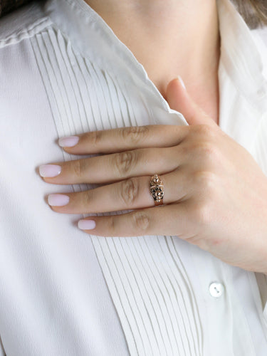 Bague 57 Bague fleur Art Nouveau or rose 58 Facettes 1136.2