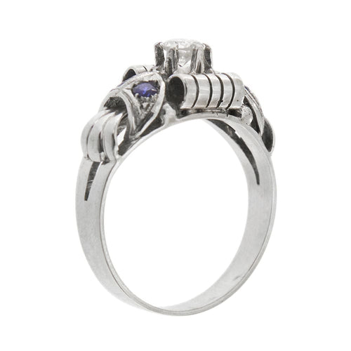 Bague 53 Bague avec saphirs et diamants 58 Facettes 30533