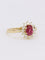 Bague 53 Bague vintage marguerite or jaune rubis ovale diamants 58 Facettes J119