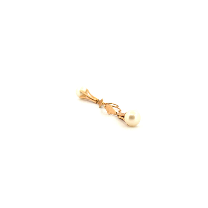 Yellow gold and pearl earrings