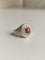 Bague 54 Bague chevalière en or gris 18k rubis et diamants 58 Facettes