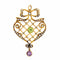 Pendentif Pendentif treillis édouardien en péridot, améthyste et perles de culture 58 Facettes G13711
