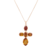 Pendentif Pendentif "Croix" or rose, citrines. 58 Facettes 34098