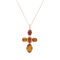 Pendentif Pendentif "Croix" or rose, citrines. 58 Facettes 34098