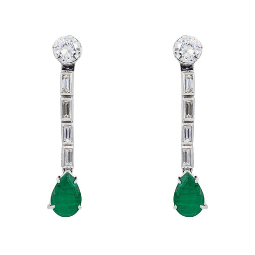 Boucles d'oreilles Boucles d'oreilles Puces Or blanc Emeraude 58 Facettes 3160684RV