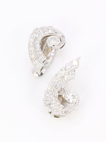 Boucles d'oreilles Boucles d'oreilles Ailes diamants Art-Déco 58 Facettes 1034.13