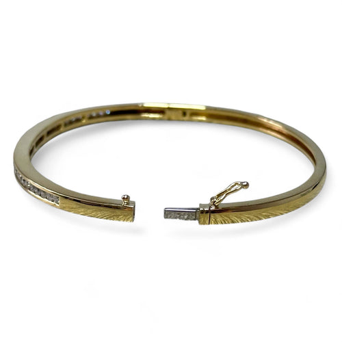 Bracelet Bracelet jonc or jaune, diamants sertis rail 58 Facettes 336