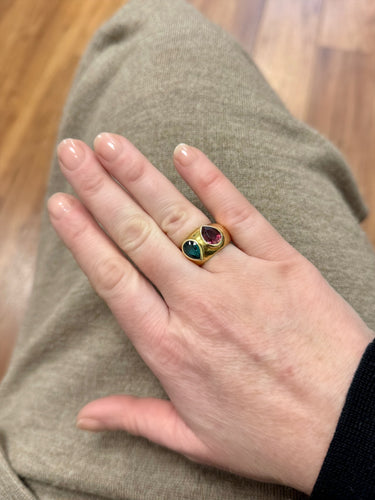 Bague Bague tourmalines poires 58 Facettes REF24091-254