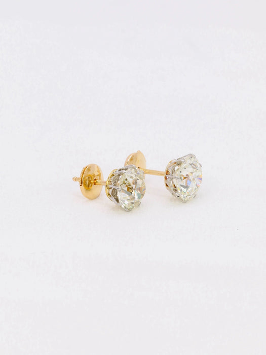 Boucles d'oreilles Boucles d'oreilles puces diamants taille ancienne 3.37 ct 58 Facettes 391.5