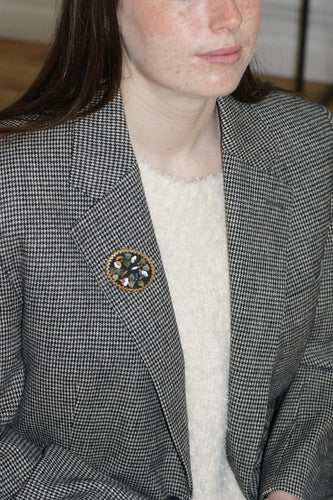 Broche Broche Fleur Pietra Dura or jaune 58 Facettes