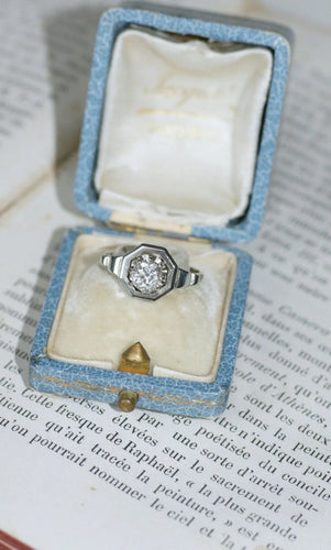 Bague 56 Bague Solitaire Diamant Art Deco 58 Facettes