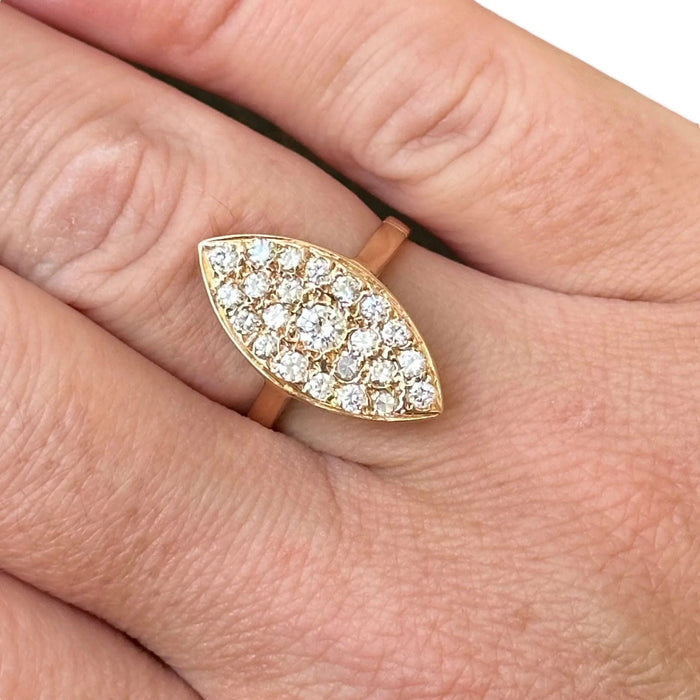 Bague 56 Bague marquise or rose diamants 58 Facettes 341