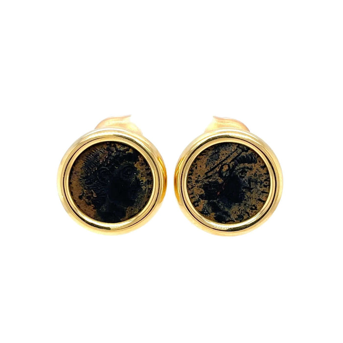 Boucles d'oreilles BULGARI - Boucles d'oreilles certifiées Monete Gold Rare Ancient Coin 58 Facettes