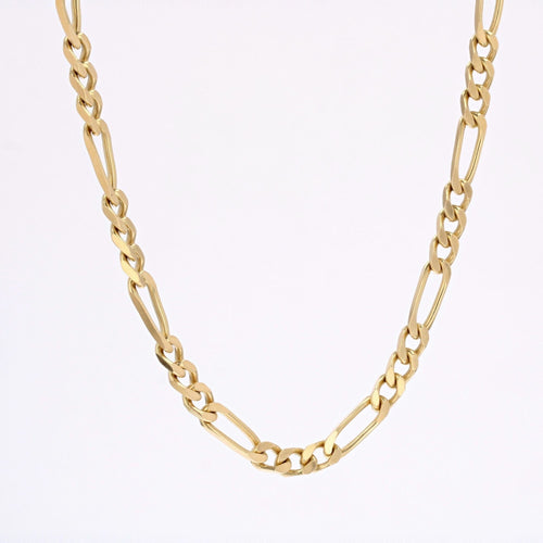 Collier Chaine massive or jaune gourmette alternée limée 58 Facettes CVCH18