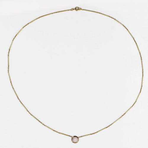 Collier Collier en or maille bâtonnets et son opale 58 Facettes 24-241