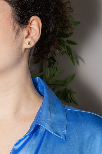 Boucles d'oreilles Boucles d'oreilles  Puces Or jaune Saphir, Diamant 58 Facettes 4443920RV