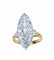 Bague 61 Importante bague marquise en or 18 carats et platine sertie de diamants 58 Facettes AB521