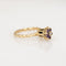 Tulpenring aus Gelbgold und Amethyst-Diamanten 