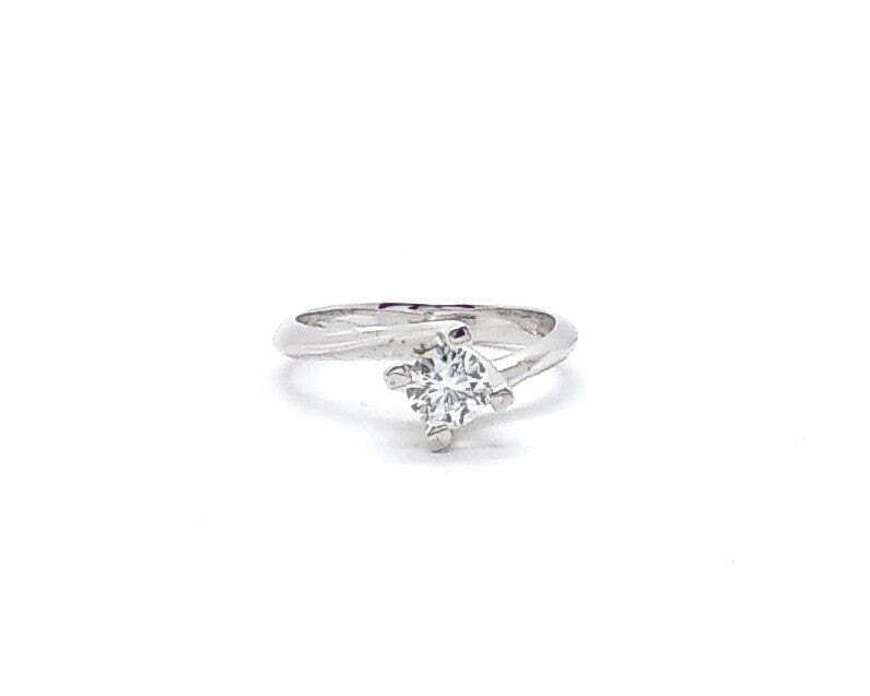 Bague bague solitaire or blanc diamant 58 Facettes